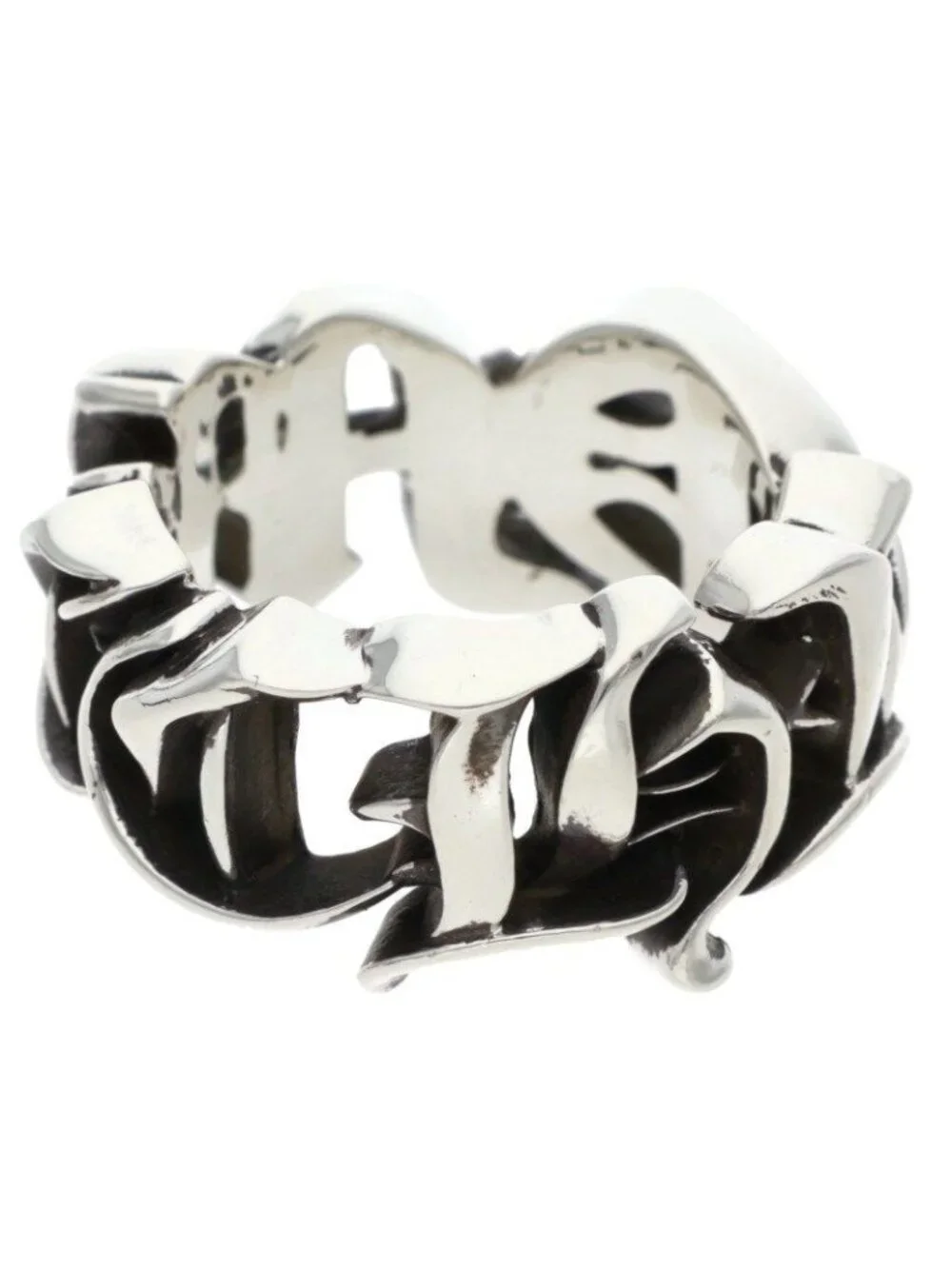 Chrome Hearts Large Script Band Silver Ring
